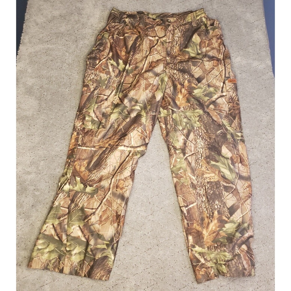 Woolrich Pants Mens XL Camo Cargo Realtree Hardwoods Green Snap‎ Ankles Hunting